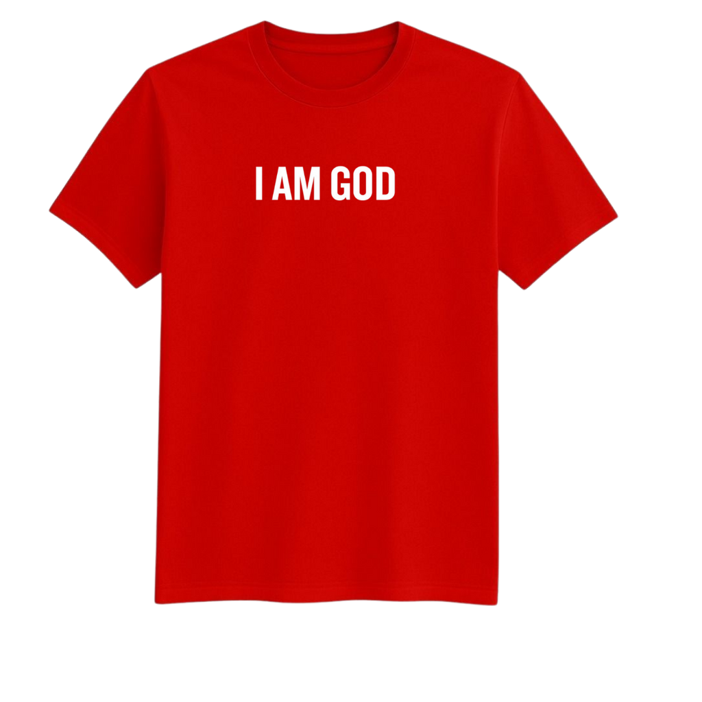 I Am God Oversized T-Shirt – Red