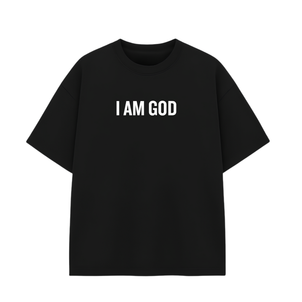 I Am God Oversized T-Shirt – Black