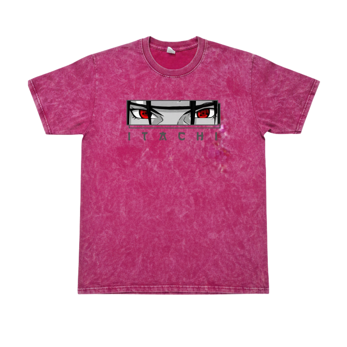 Itachi Uchiha Acid Wash Oversized T-Shirt – Pink