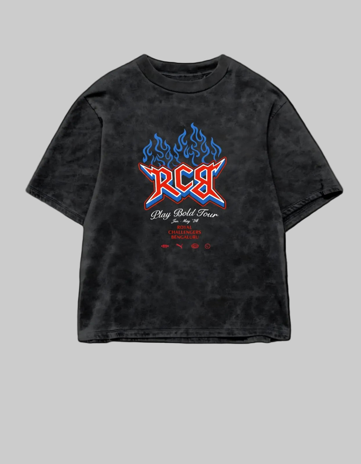 RCB Bold Tour Graphic Acid Wash Unisex T-Shirt