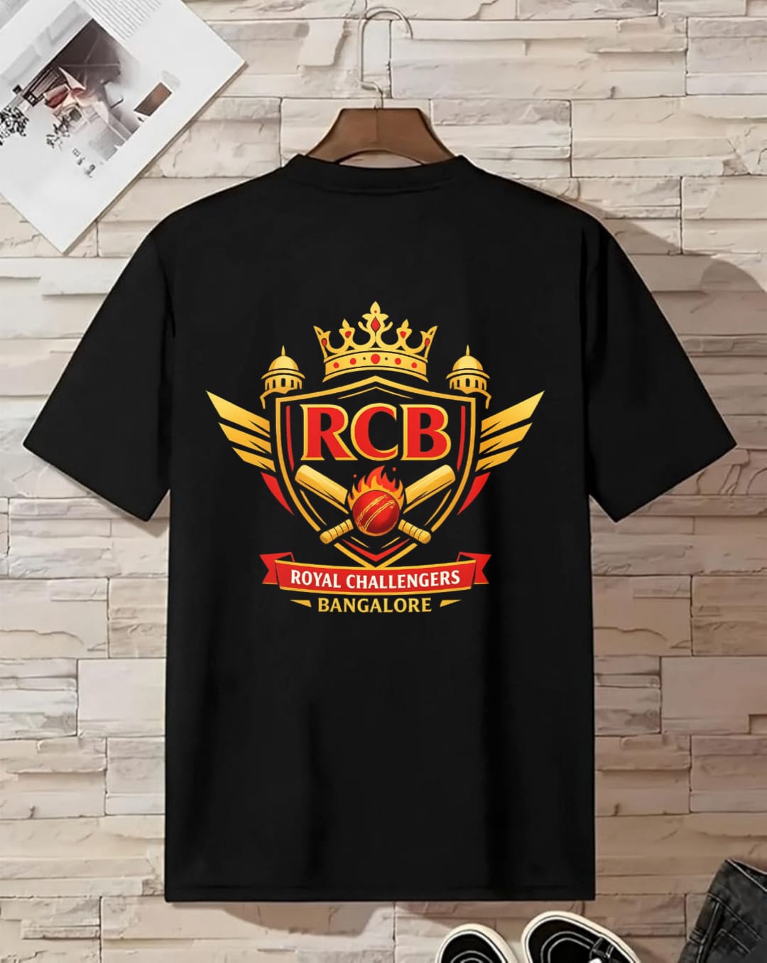 RCB Royal Challengers Bangalore Bio-Washed T-Shirt – Black