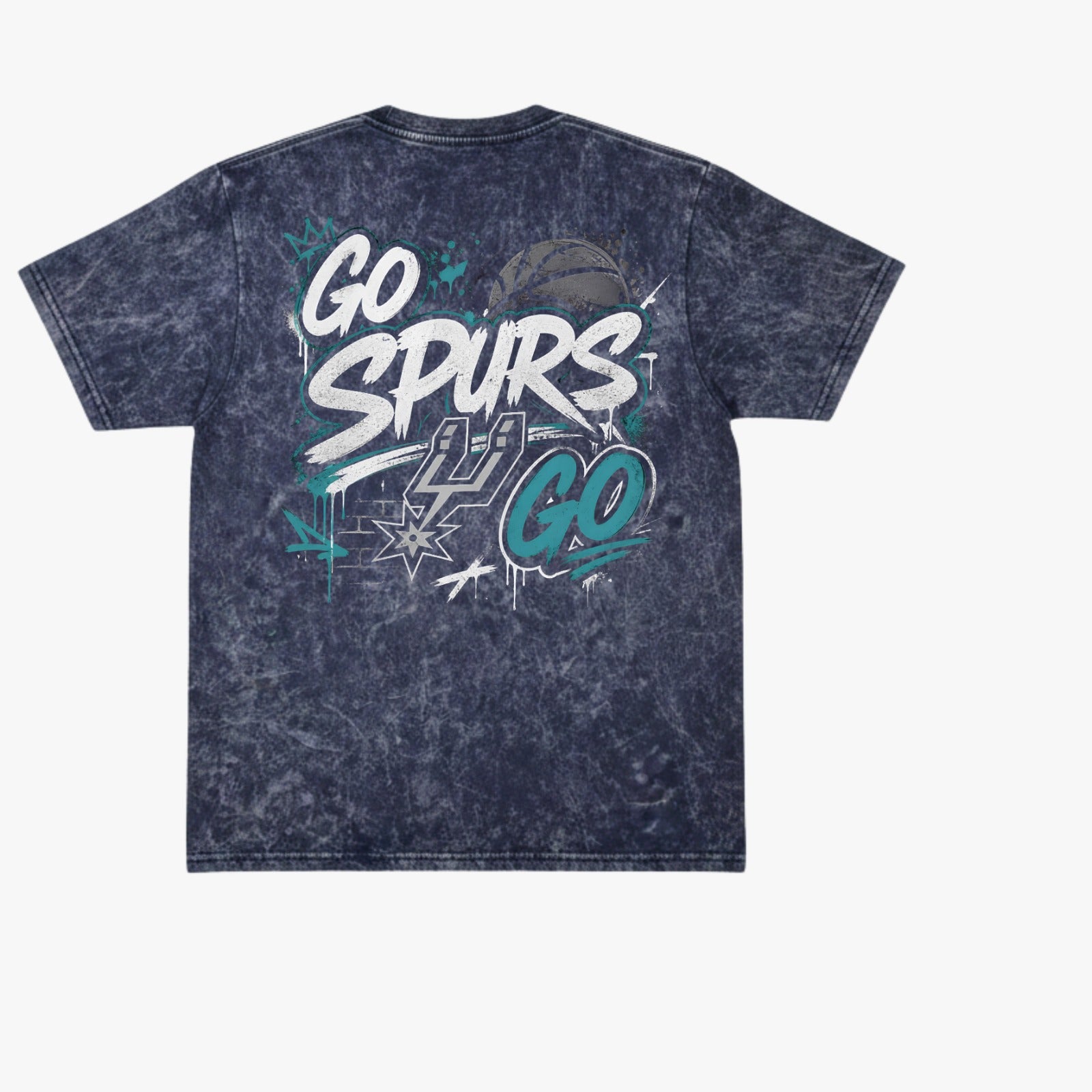 Go Spurs Go Oversized Acid Wash Tee