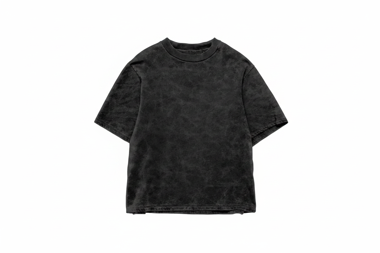 French Terry Acid Wash Oversized T-Shirt