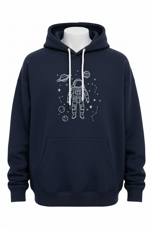 Geometric Wolf & Astronaut Space Design Hoodie