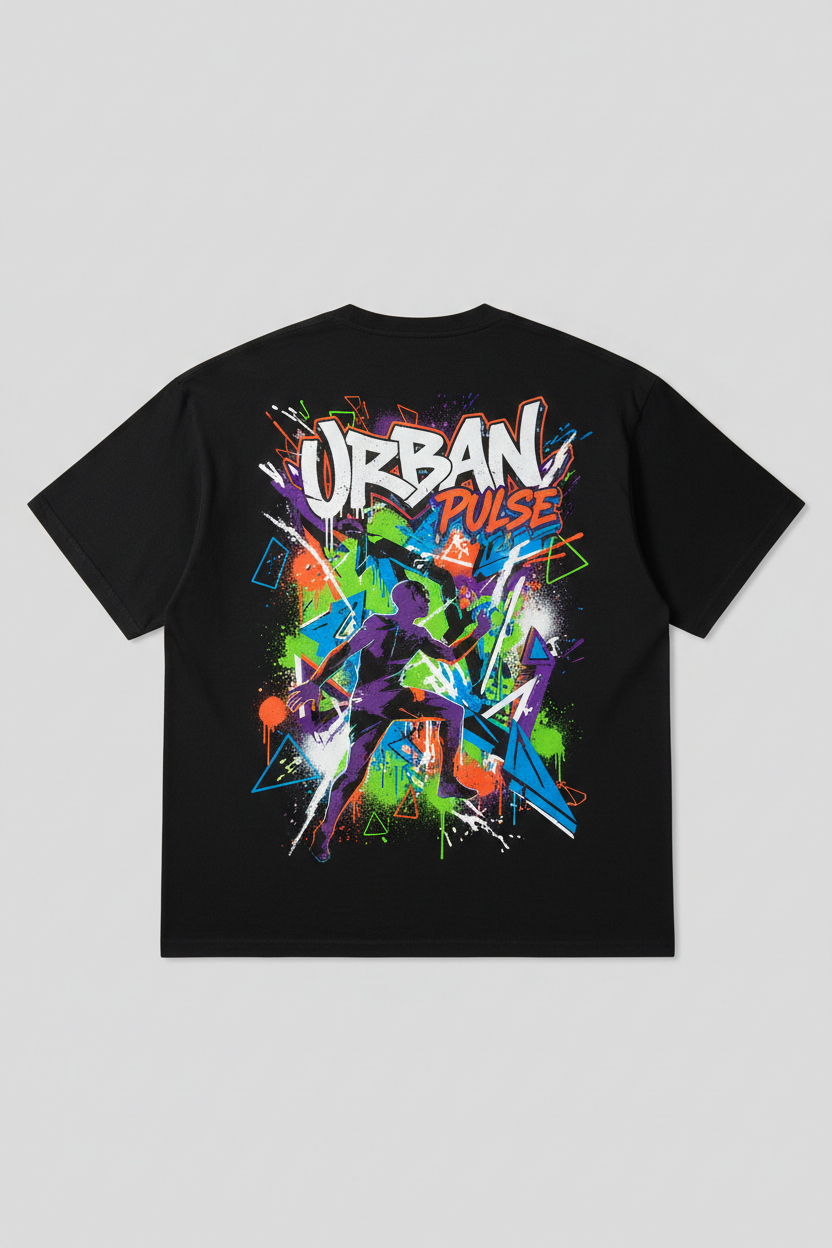 Urban Pulse Design on Oversized T-shirt