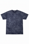 Navy Blue Acid Wash T-Shirt - Front