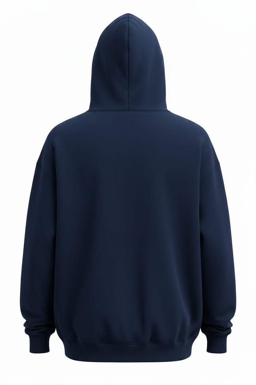 Navy Wave Hoodie - Back View