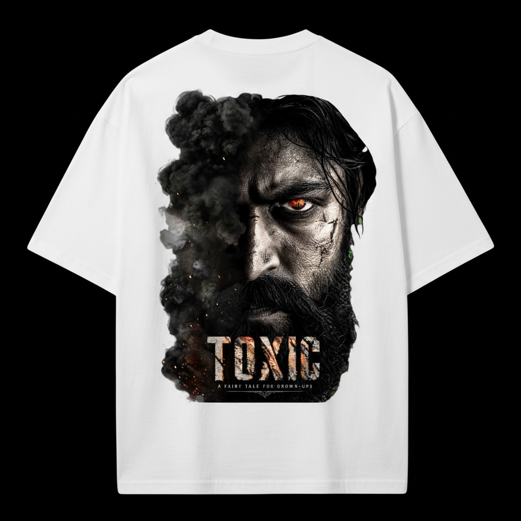 Toxic White Plain Tee Back