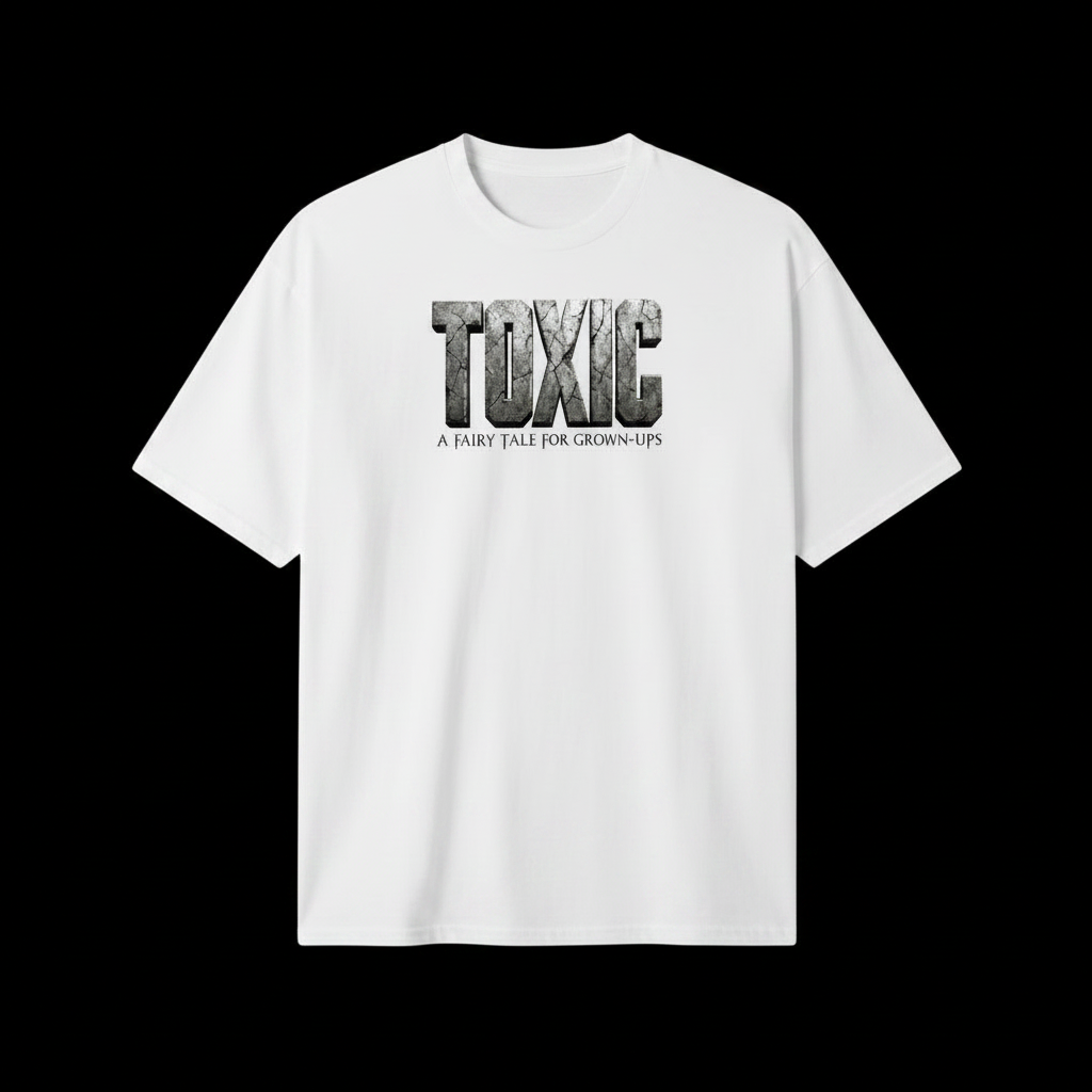 Toxic White Plain Tee Front